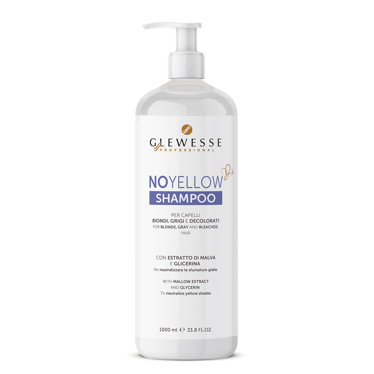 GLEWESSE | NO YELLOW SHAMPOO | Shampoo antigiallo per capelli biondi e grigi